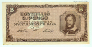 1946 1000000 ( 1 millió) B-pengő EF+