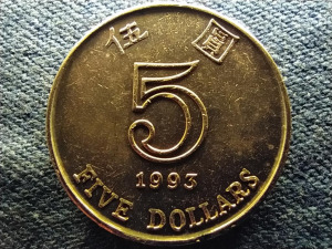 Hongkong 5 Dollár 1993 UNC FORGALMI SORBÓL (id70158)
