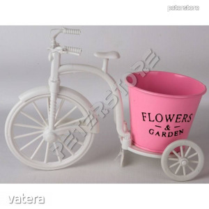 Tricikli Virágtartó, Kaspó - Pink