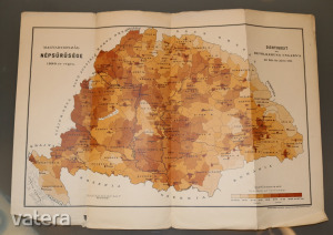 térkép - Magyarország népsűrűsége, 1890, történeti Magyarország