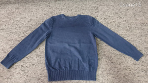 Kék alkalmi gyerek pulóver, kb. 4-5 évesre