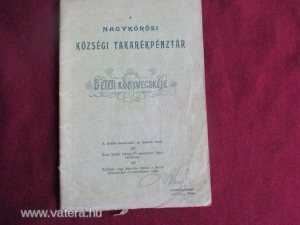 Nagykőrösi Községi Takarékpénztár betéti Könyvecskéje, 1914, Papp Sándor