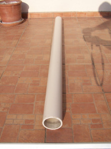 Műanyag cső 160 cm hosszú 90 mm átmérőjű