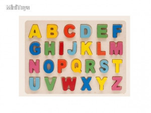 Fa ABC betűi színes formaillesztő puzzle