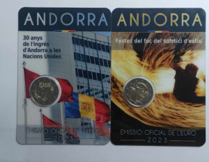 Andorra 2 euro 2023 Bu kártyán