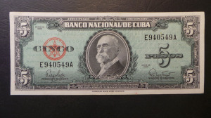 Kuba 5 Pesos 1960 EF 1x hajtott (AH1)