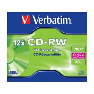 Verbatim CD-RW újraírható CD lemez 700MB normál tok (43148)