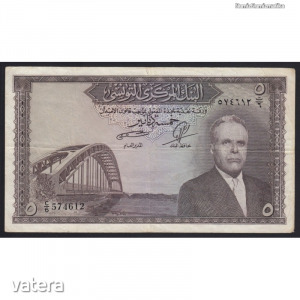 Tunézia, 5 dinars 1958 F