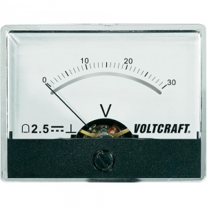 Beépíthető analóg lengőtekercses feszültségmérő műszer 30V/DC Voltcraft AM-60x46