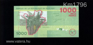 Burundi 1000 francs 2015 polimer bankjegy UNC