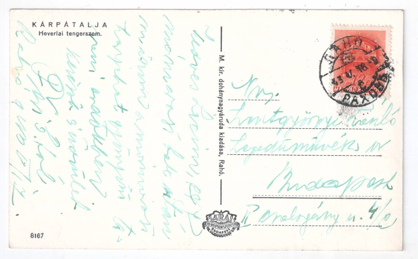 Kárpátalja - Hoverlai tengerszem, 1943