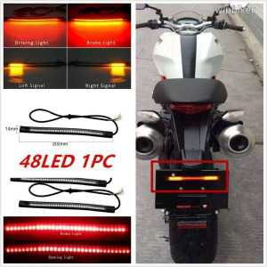 3in1 Univerzális hajlítható 48 LED lámpa féklámpa irányjelző index motor kerékpár roller robogó 1FT
