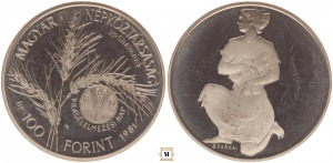 100 forint FAO (I.) 1981 BP, PRÓBAVERET, (Ni),12g, Adamo#EM66, PP