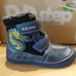 D.D. Step fiú bélelt világítós bőrcipő 32-37 Bermuda Blue - AKCIÓS!!!
