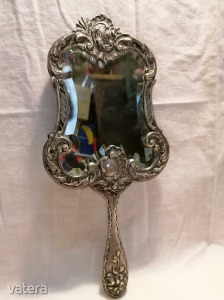 Antik ezüst kézi tükör csiszolt tükörrel