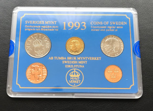 Svédország - 1993 műanyag tokos forgalmi sor