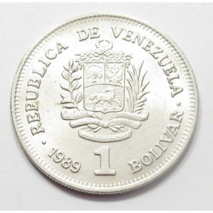 Venezuela, 1 bolivar 1989 aUNC+