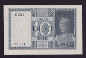 Olaszország 10 Lira UNC 1938