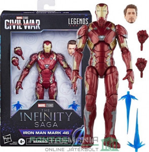 000 16cm-es Marvel Legends Bosszúállók figura - Iron-Man Mk 46 PIROS-ARANY Vasember Robert Downey Jr