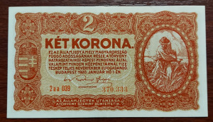 1920 évi két koronás bankjegy - Vatera.hu Kép