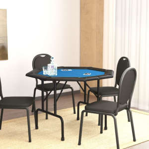 8-személyes kék összecsukható pókerasztal 108 x 108 x 75 cm