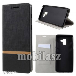 Notesz tok, SAMSUNG SM-A730F Galaxy A8 Plus (2018), Fekete