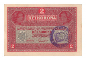 1917 2 korona bélyegzett UNC