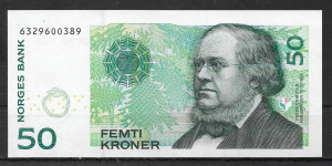 2005. Norvégia  , 50  Kroner  bankjegy  UNC