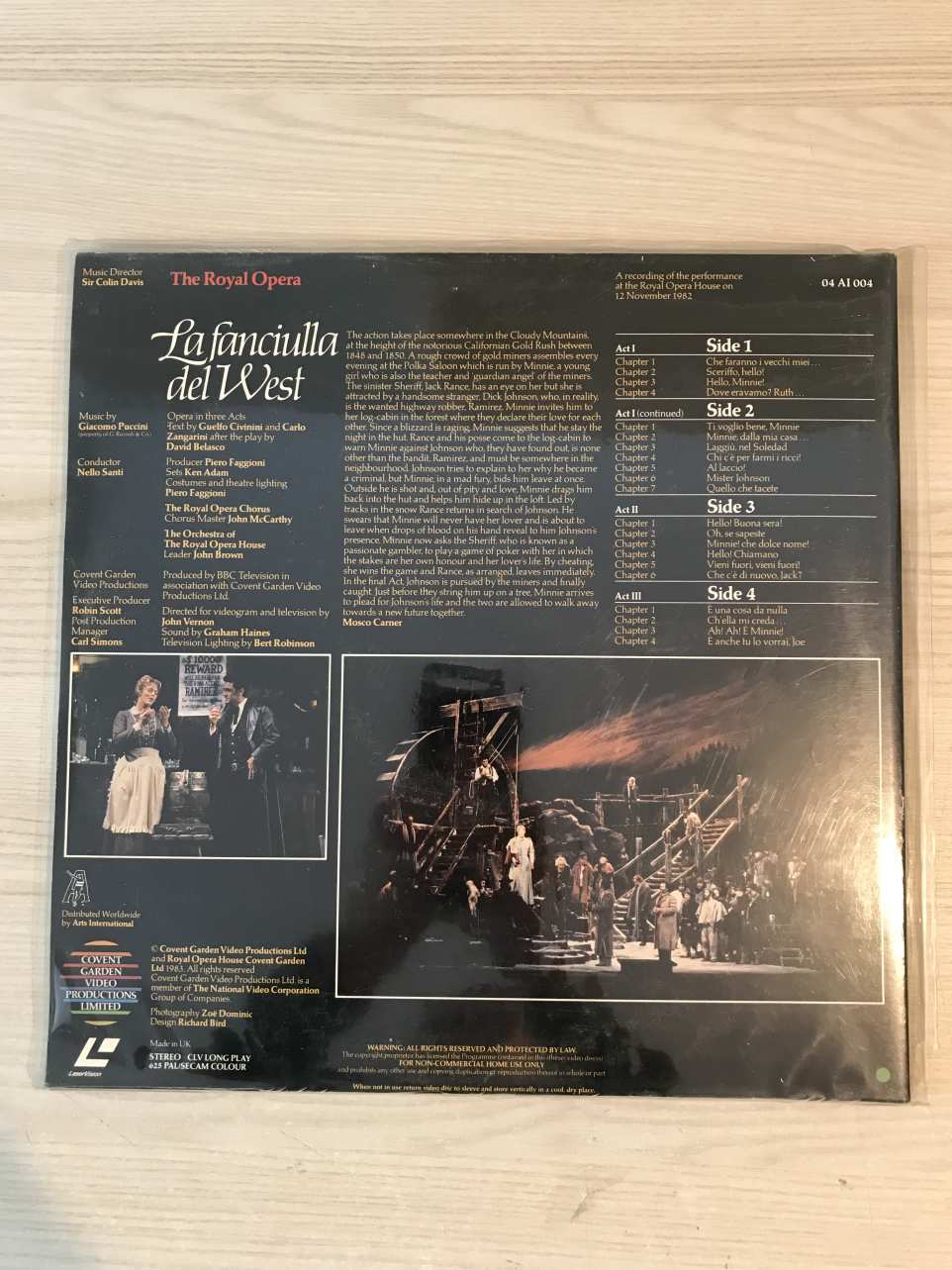 PUCCINI: LA FANCIULLA DEL WEST - LaserDisc / LaserVision / CD Video / CDV / CD-V / CD+V