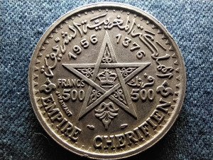 Marokkó V. Mohammed (1927-1961) .900 ezüst 500 frank 1956 (id60784)
