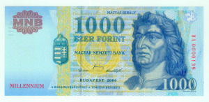2000 1000 forint Millenium DA alacsony sorszám UNC - Ritka