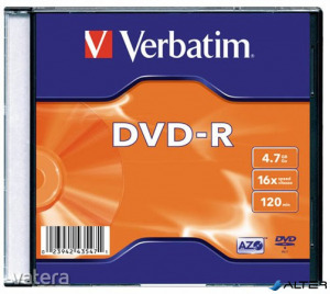 DVD-R lemez, AZO, 4,7GB, 16x, 1 db, vékony tok, VERBATIM