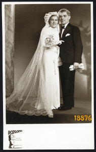 Rozgonyi műterem, Budapest, esküvő, menyasszony, ünnep, elegáns pár, 1937, 1930-es évek, Eredeti ...