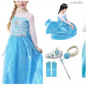 Elsa, Elza, Frozen, Jégvarázs ruha, jelmez  kiegészítőkkel. 120-asméret