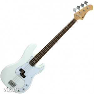 Dimavery - PB-320 E-Bass elektromos basszusgitár fehér ajándék puhatok