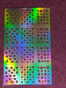 Műköröm Díszítés Nail Stencil Hologramos Öntapadós Matrica 16.