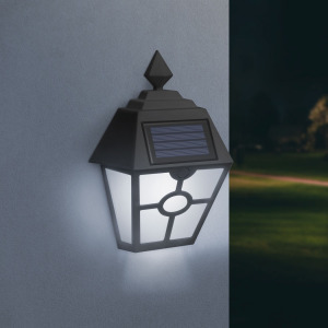 Szolár napelemes fali lámpa hidegfehér LED-del - 14 x 6,2 x 19 cm