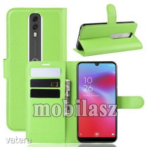 Vodafone Smart V10, WALLET notesz mobiltok, Zöld