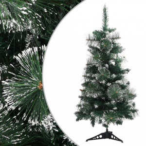 zöld és fehér PVC műkarácsonyfa állvánnyal 90 cm