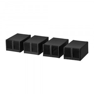 Új 4 db IKEA Skubb Cipőtartó doboz fekete 22x34x16 cm