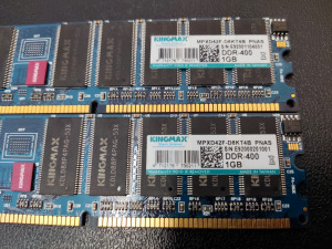 Kingmax 2Gb (2x1Gb) DDR DDR1 400Mhz Memória - Memteszt OK!