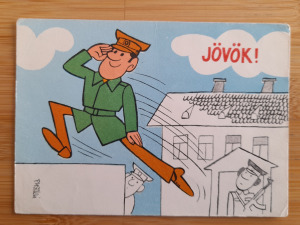 Képeslap, levelezőlap - Humoros vicces  katonai  sorkatonaság  grafikus (1/26/1_SZ)