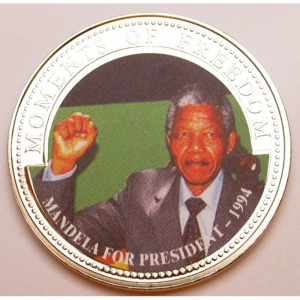 Libéria, 10 dollars 2001 PP - A szabadság pillanatai - Nelson Mandela elnökké választása 1994 UNC