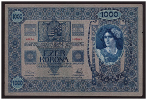1000 korona 1902 VF-EF (bélyegző nélkül) (meghosszabbítva: 3109419971) - Vatera.hu Kép