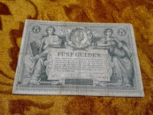 1881 -es 5 Forint / 1 Gulden bankó Osztrák - Magyar Monarchia Ritkább !!!! (L0614)