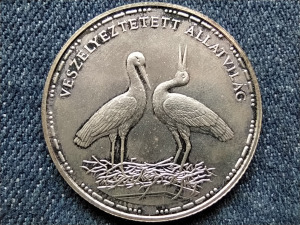 Fehér gólya ezüst 200 Forint 1992 BP EREDETI MNB TOK + CERTI (id62346)