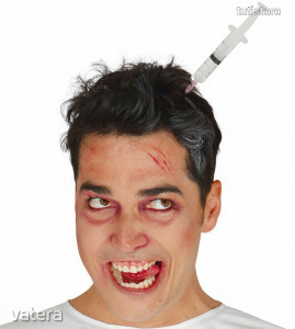Injekciós Tű a fejben fejpánt  Halloween Farsangi jelmez kiegészítő KÉSZLETEN