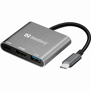 HUB 3Port Sandberg USB2.0/USB3.0/HDMI passiv Silver (136-00)