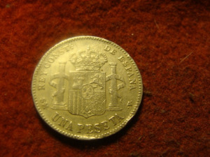 Spanyol ezüst 1 peseta 1902