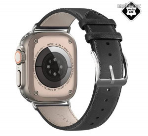 DUX DUCIS okosóra szíj - FEKETE - valódi bőr - Apple Watch Series 1/2/3 38mm / 4/5/6/SE 40mm / 7/...
